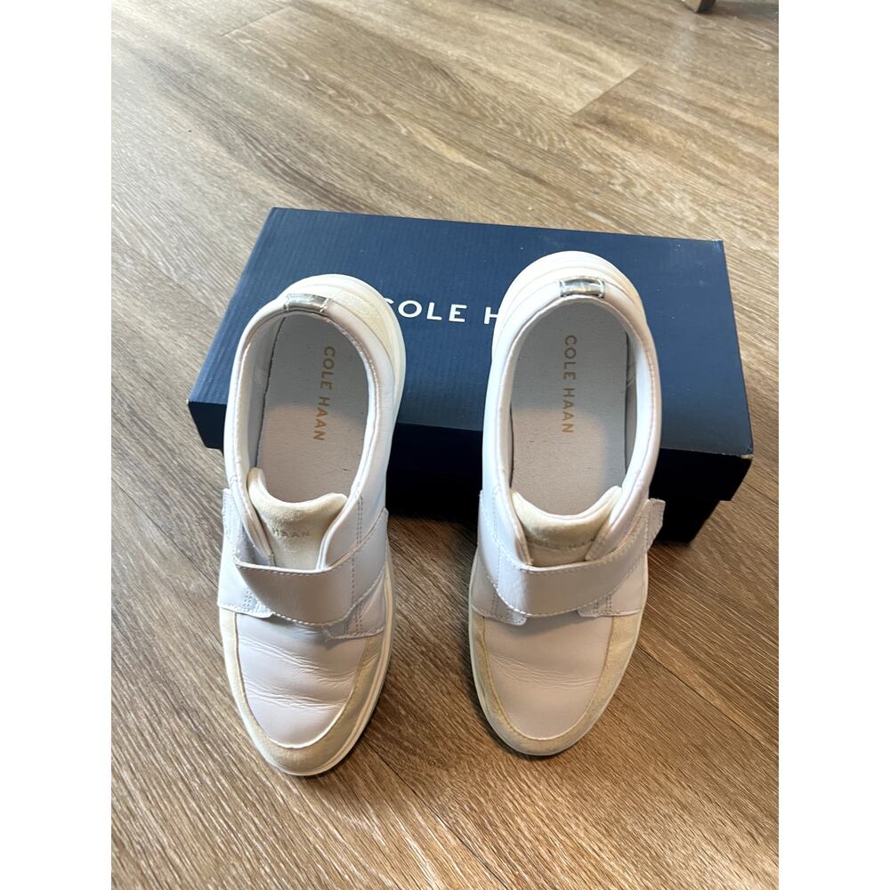 Cole Haan Grand Crosscourt Monk Strap City White Leather Sneakers - Picture 4 of 10